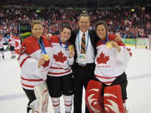 Golden Mcgillians, from left to right: Kim St-Pierre, Catherine Ward, Peter Smith and Charline Labonté. / Photo courtesy Peter Smith