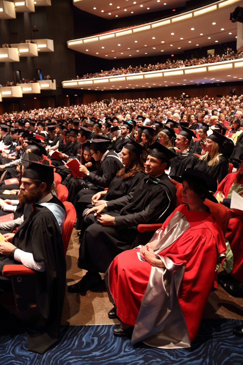 On Monday, some 1,800 students took part in two Convocation ceremonies. / Photo: Owen Egan