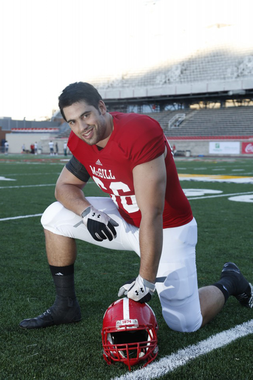 Laurent Duvernay-Tardif has been named RSEQ outstanding lineman and the player who best combines football excellence with academic prowess and leadership. / Photo: Allen McInnis 