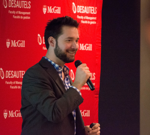 Alexis Ohanian, co-founder Reddit, paid a visit to the Desautels Faculty of Management recently to promote his new book. / Photo: Adam Banks 