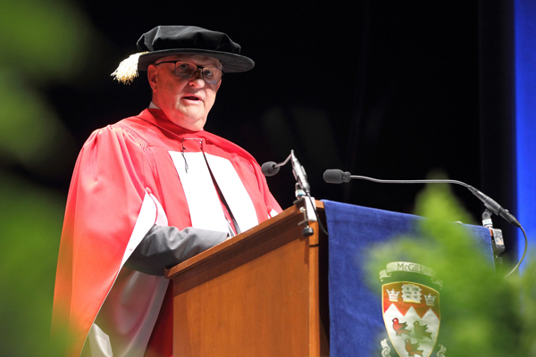 “Forget about 9-5,” Robert Winsor told the Class of 2014. “Successful people love their work and if you don’t, you should look for a change. Follow your passions.” / Photo: Owen Egan