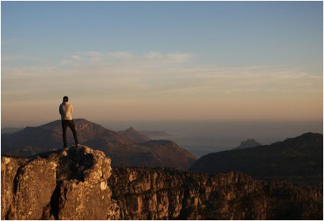 Felix Keser enjoys the view from Table Mountain. / Photo courtesy of Felix Kesser