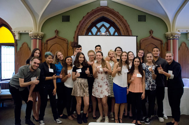 Applicants for the first McGill High School Community Leadership Awards pose with organizers from the SEDE office. / Photo: Rachel Nam