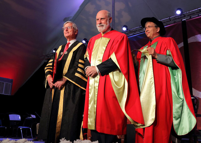 Vinton Gray Cerf receives his honorary degree. / Photo: Owen Egan