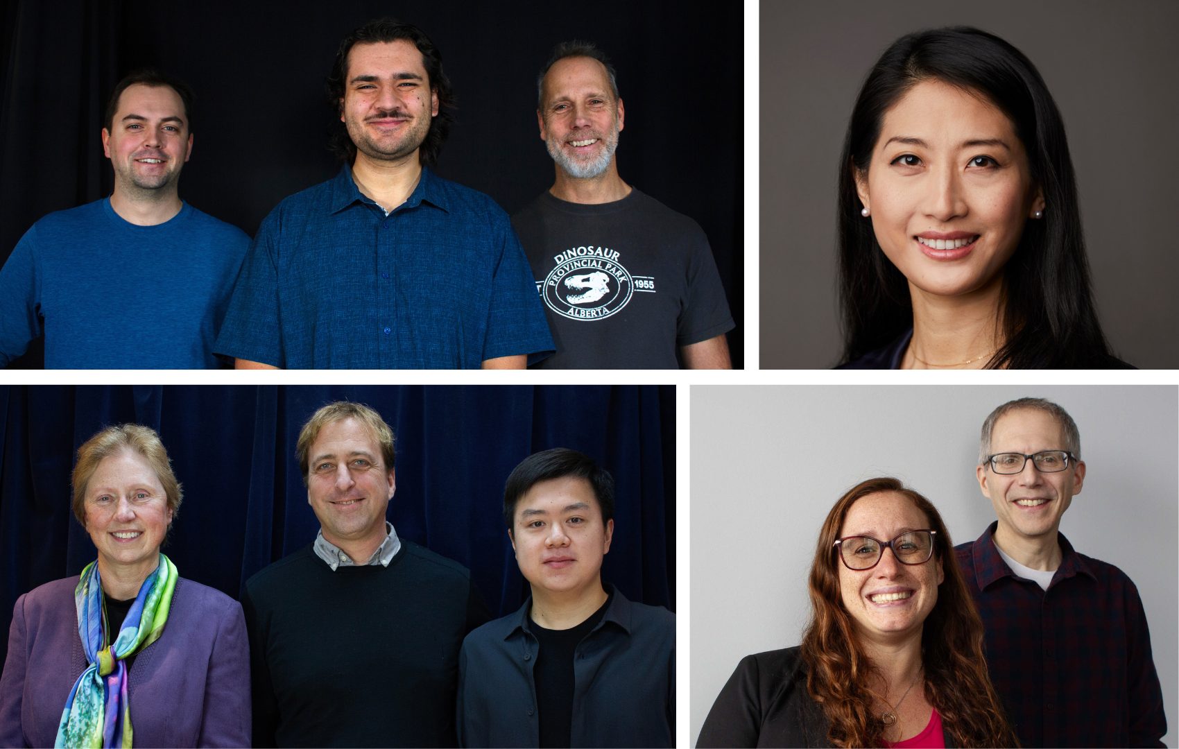 A collage of four photos showing eight McGill researchers.
