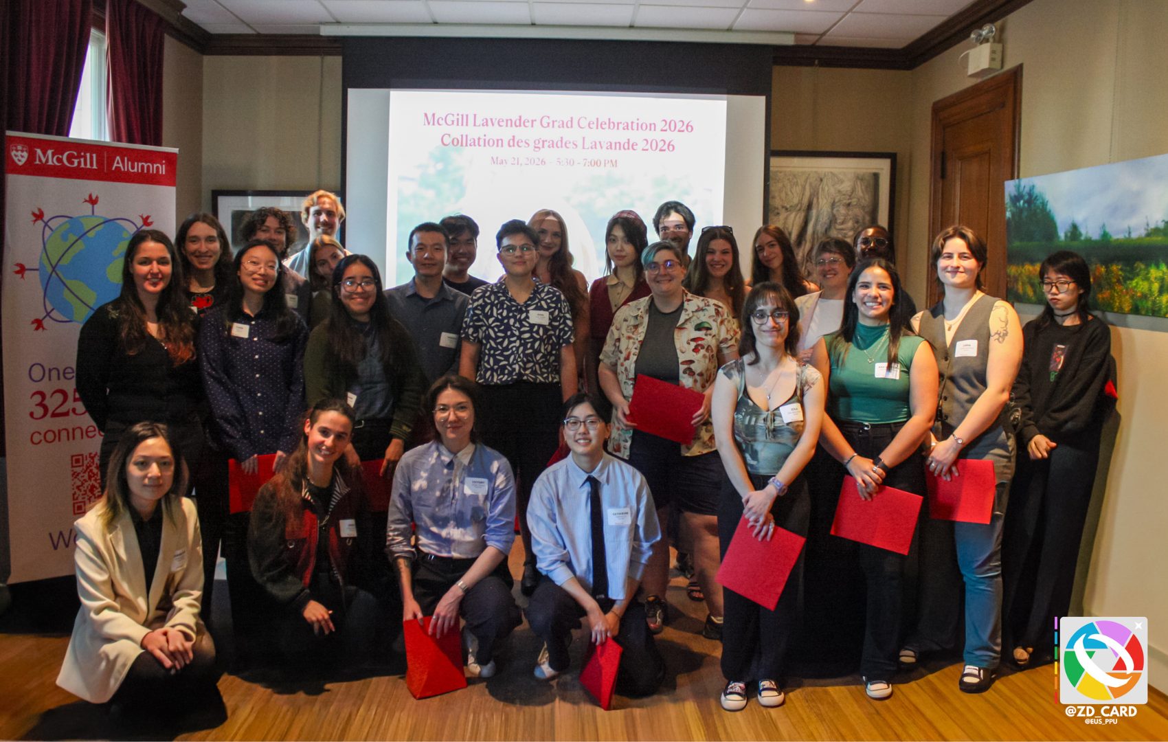 A group photo taken at Lavender Grad