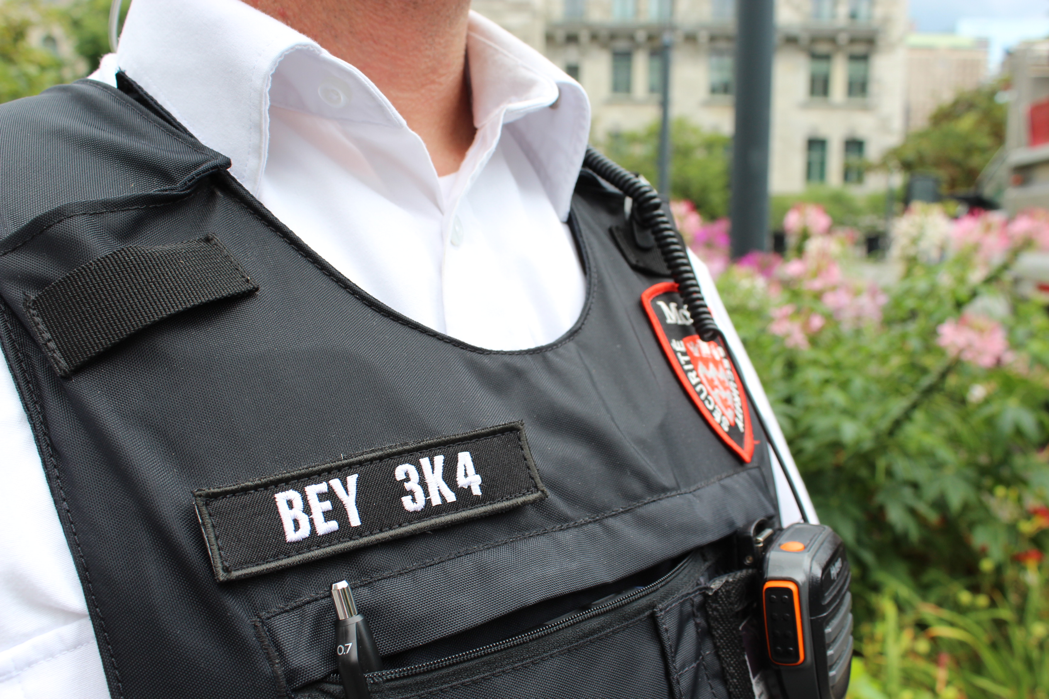 Close up of the new McGill security agent ID badge.