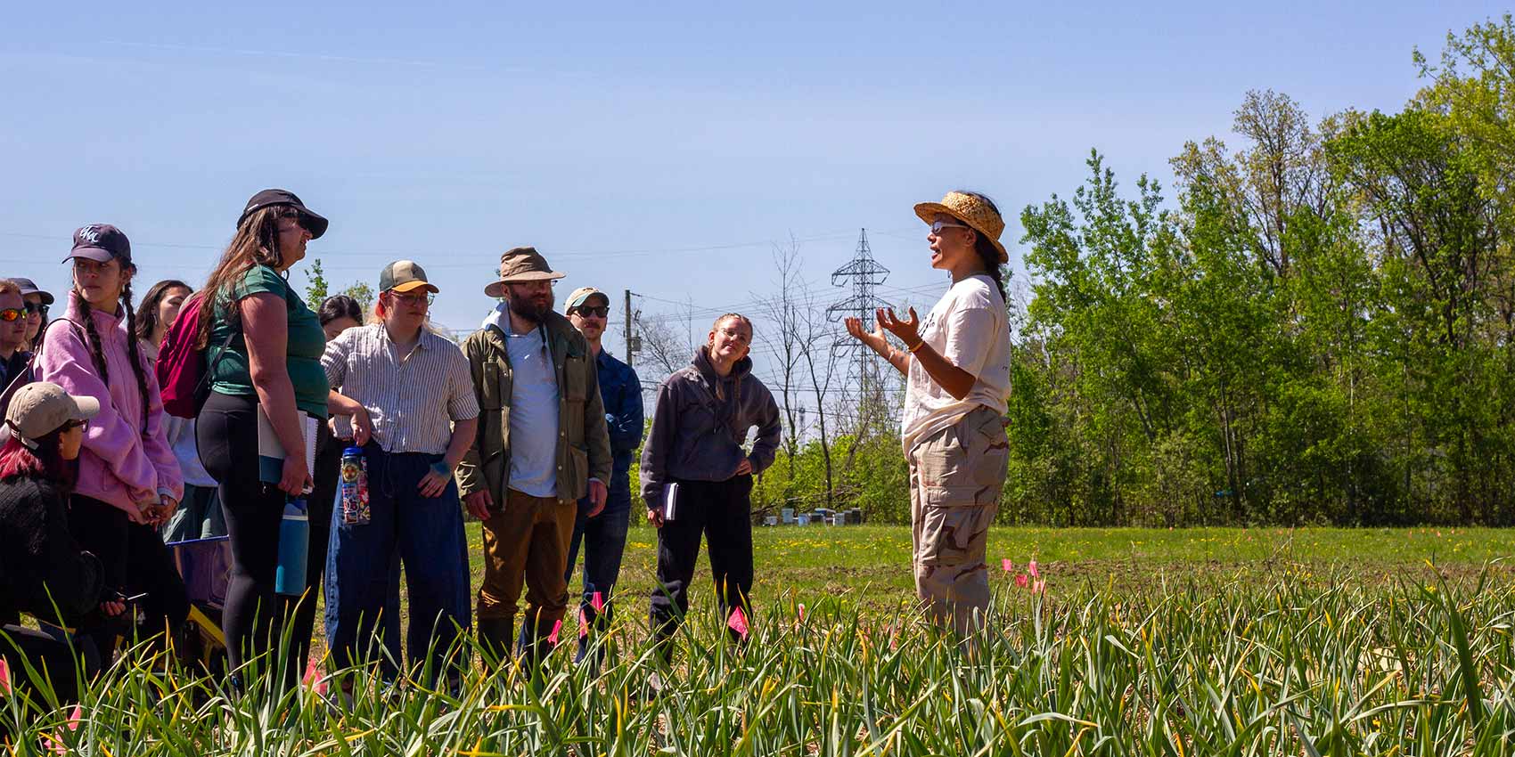 IDFC 500 students learn about working the soil at the Kahnawà:ke Community Gardens