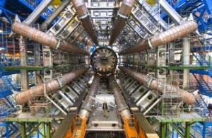 Installing the ATLAS Calorimeter - November 2005. / Photo courtesy of CERN