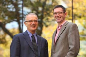 Gregg Blachford (left) hands the ESQP's reins to Robert Leckey. / Photo: Owen Egan