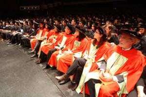 Some of the more than 700 graduating students at the Fall Convocation ceremonies. / Photo: Owen Egan