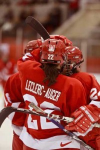 Martlets forward Marie-Andrée Leclerc-Auger, a freshman from Sherbrooke, Que., had a hat trick and two assists as McGill dismantled the University of Toronto Varsity Blues 9-0 and won the annual Theresa Humes women’s hockey tournament at Concordia's Ed Meagher arena last Sunday. / Photo: Andrew Dobrowolskyj courtesy McGill Athletics and recreation.