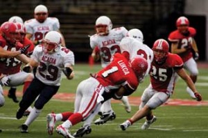 Defensive back Anthony Lukca has been among the top two tacklers in the nation for each of the last two seasons and is on pace to become McGill’s all-time leading tackler. / PHOTO: Andrew Dobrowolskyj / McGill Athletics