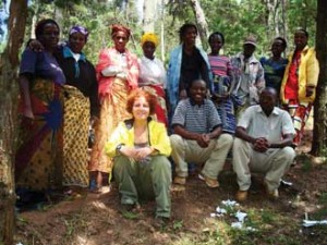 Sarah Woolf (front left) with the members of the newly elected board of the beekeeping cooperative in Butare, Rwanda. Photo courtesy of Sarah Woolf