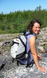  Emma Sheard, pictured examining outcrops in the field at Thor Lake, Northwest Territories.