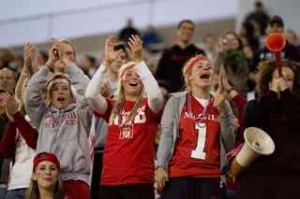 There was plenty of McGill red in the stands at during Fill the Stadium night. / Photo: Dndrew Dobrowolskyj