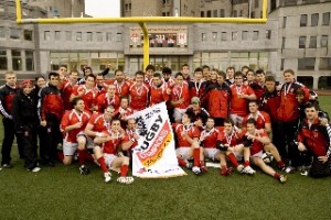 The Rugby Redmen captured a third consecutive Quebec title on Saturday. / Photo: Andrew Dobrowolskyj